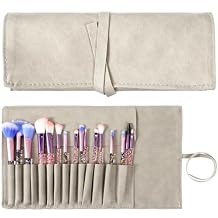 Makeup Brush Organizer Roll-Up PU Leather 14 Slot Travel Makeup Brush Case for Women