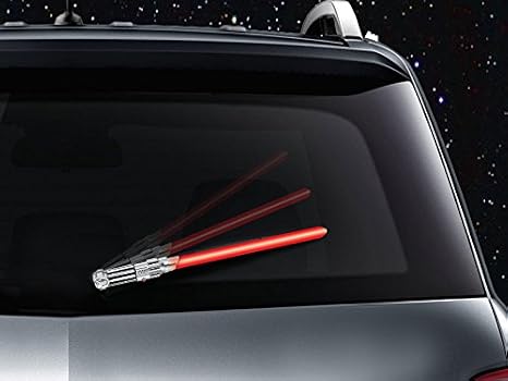 WiperTags DarkForce Red Saber (Non-Reflective) attaches to Rear Vehicle Wiper Blades. Made in USA.