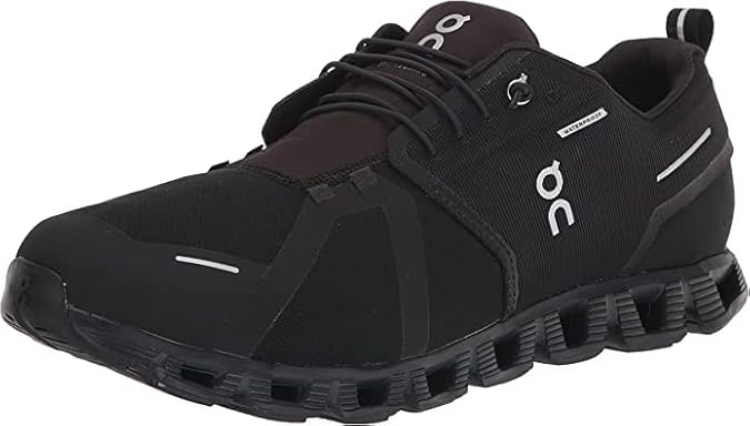 On Men's Cloud 5 Waterproof Sneakers, Black/Black, 9