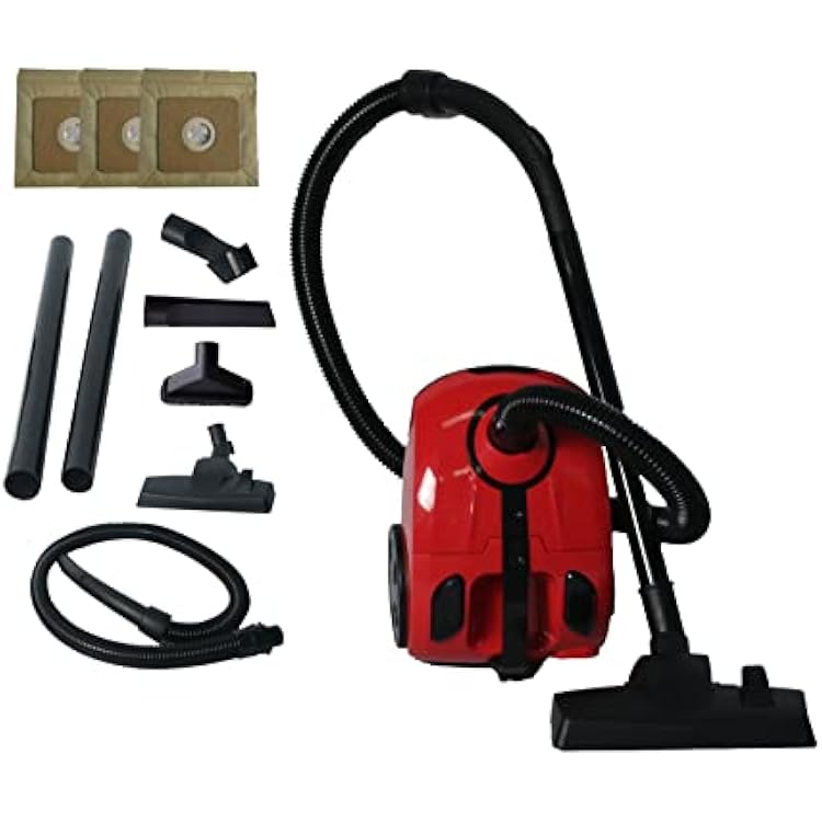 Multi Carpet and Hard Floor Bagged Canister Vacuum Cleaner with Crevice and Upholstery Tools