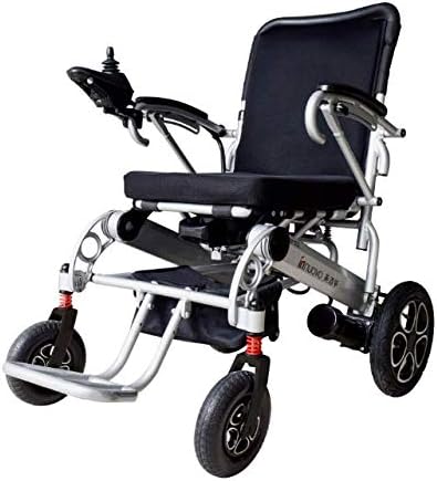 Innuovo Foldable Electric Power Wheelchair, Heavy Duty, Adjustable Speed for Outdoors or Indoors, Tall Backrest, Wide Seat, Fits any Car Trunk, Safe for Air Travel, Cover Bag Included, W5521 Silver