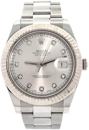 Pre-Loved Oyster Perpetual Datejust II Automatic Watch Stainless Steel and White Gold with Diamond Markers 41