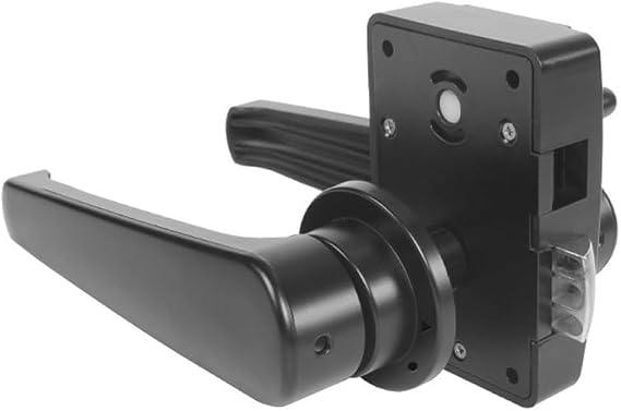 Door Lever Handle Lock, Black Motorhome Bathroom Toilet Door Locks Handle Lever Latch for Caravan Boat RVs Yachts