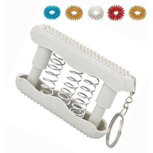 Acupressure Palm Hand Finger Exerciser For Sinusitis, Insomnia, Headaches Set Of 2  Sujok Rings Set Of 5 Palm Exerciser S - 8.5X5.5X1.5 Cm Lxwxh, Sujok Rings Dia - 2.5Cm