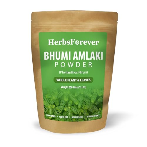 Herbsforever Bhumiamalaki Powder 230g Phyllanthus Niruri, Non-GMO, Plant-Based Formula for Liver Health and Effective Natural Detox