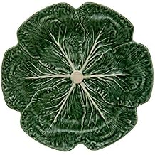 Bordallo Pinheiro Green Cabbage Charger Plate, Set of 2, Handcrafted Ceramic, Earthenware, Modern Style, Large Size, Dinnerware Charger Plates