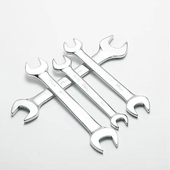 24mm x 27mm Thin Open End Wrench, Metric Mirror-Chrome Plated High Carbon Steel, for Household Maintenance and General Repairs,1Pcs