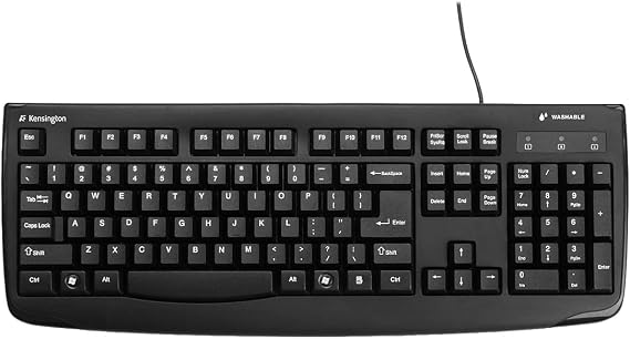 Kensington Pro Fit USB Washable Keyboard, Black (K64407US),17-3/4" Width