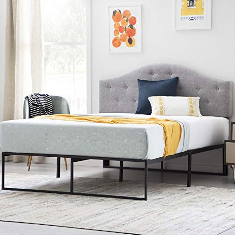 Linenspa Folding Metal Platform Bed Frame - Easy Assembly - Sturdy Steel - No Box Spring Needed - Underbed Storage - Mattress Foundation - 14 High - Traditional Design - Twin Size