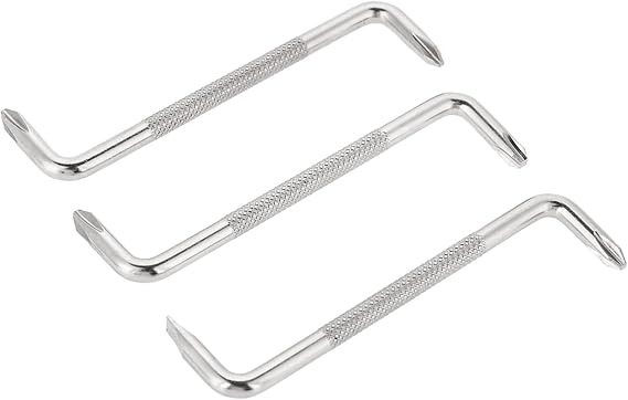 Z Type Set, 3pcs Offset Cross Slot Screw Driver Hand Tool with Heat Treated Steel Chrome Plated Finish for Tight Spots Hard to Areas
