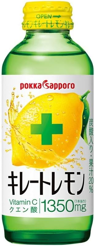 Pokka Sapporo Chelate Lemon 5.1 fl oz 155 ml Bottles, 24 Bottles x 3 Cases 72 Bottles