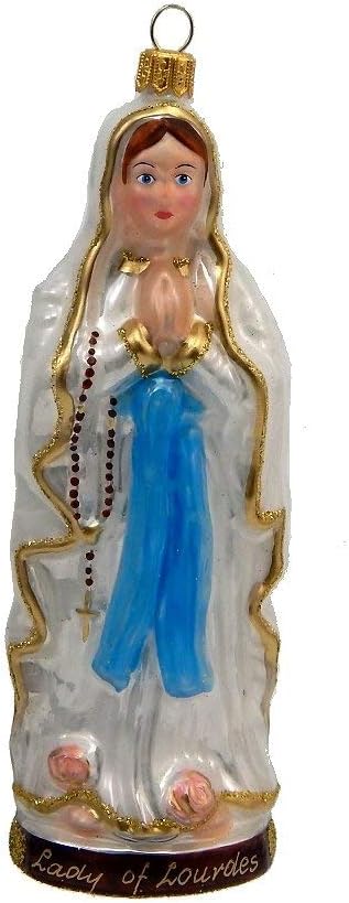 Lady of Lourdes - Polish Blown Glass Christmas Ornament