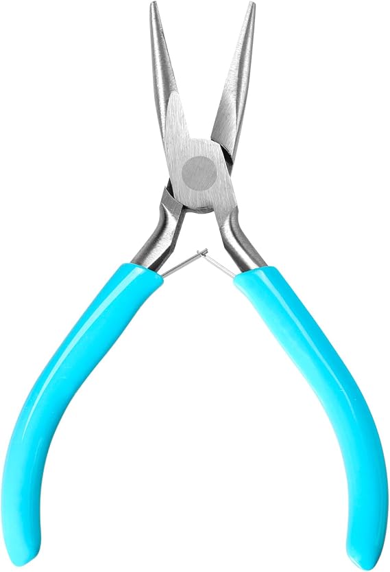 Needle Nose Pliers 4.5 Inch Jewelry Pliers Super Precision Jewelry Making Tools Comfort Grip Handle Craft Pliers for Jewelry Repair Wire Bending Gripping