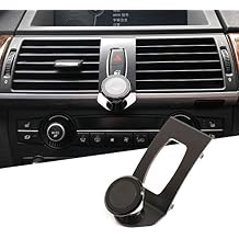 3 Colors Alumium Alloy Mobile Phone Holder Car Center Console Air Vent Cell Phone Mount Trim for BMW X5 E70 2007-2013 BMW X6 E71 2008-2014 (Black)