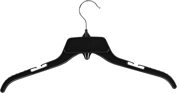 DEILSYTM Black Plastic Hangers 50 Pack Durable Slim Hangers | Modern plastic hangers black finish, thin plastic hangers ideal for shirt, coats and dresses, lightweight construction