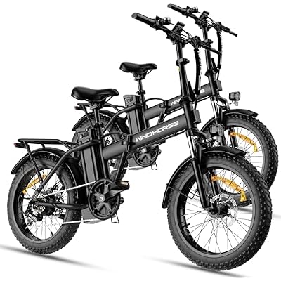 Foldable Electric Bike, Peak 983W Motor Ebike, 40-70 Miles & 20 MPH, 48V Removable Battery, 20 Fat Tire All-Terrain Electric Bicycle for Adults with 7-Speed, Suspension, Rear Rack, UL2849 Certified