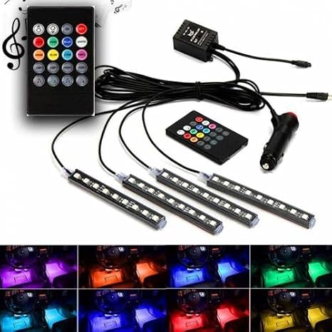 Araç İçi Ayak Altı Led Kumandalı Sese Duyarlı 12'li - RGB