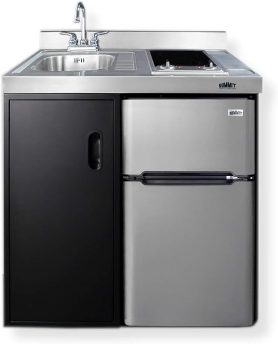 Summit 36" All-In-One Kitchenette, Stainless Steel - CK36ELGLASS