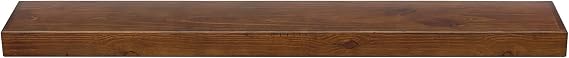 MANTELSDIRECT Dakota 48 Inch Fireplace Mantel Shelf, Box-Constructed Pine Wood Shelf with 9" Depth, Cinnamon Floating Mantel Shelf, Sturdy 48 x 3-Inch Wood Floating Shelf