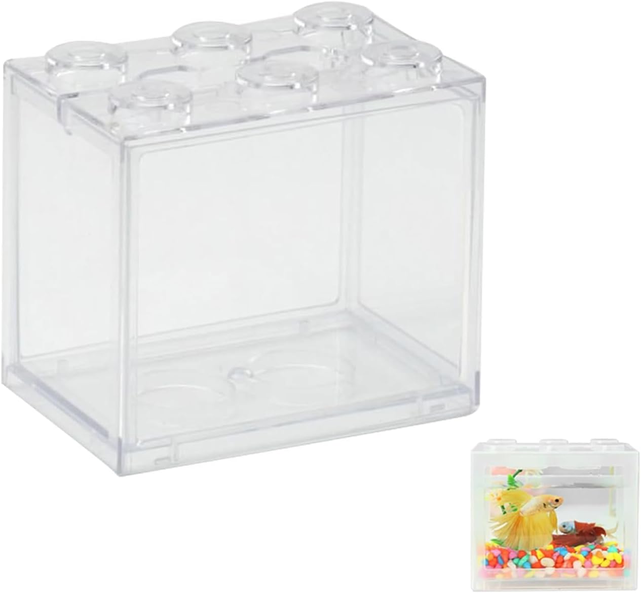 Mini Aquarium, 3.9 x 4.7 x 3.1 inches 10 x 12 x 8 cm, Small Aquarium, Multi-functional DIY Ornamental Item, Easy to Change Water, Use for Growing Small Turtles, Small Fishes, Seaweed Balls