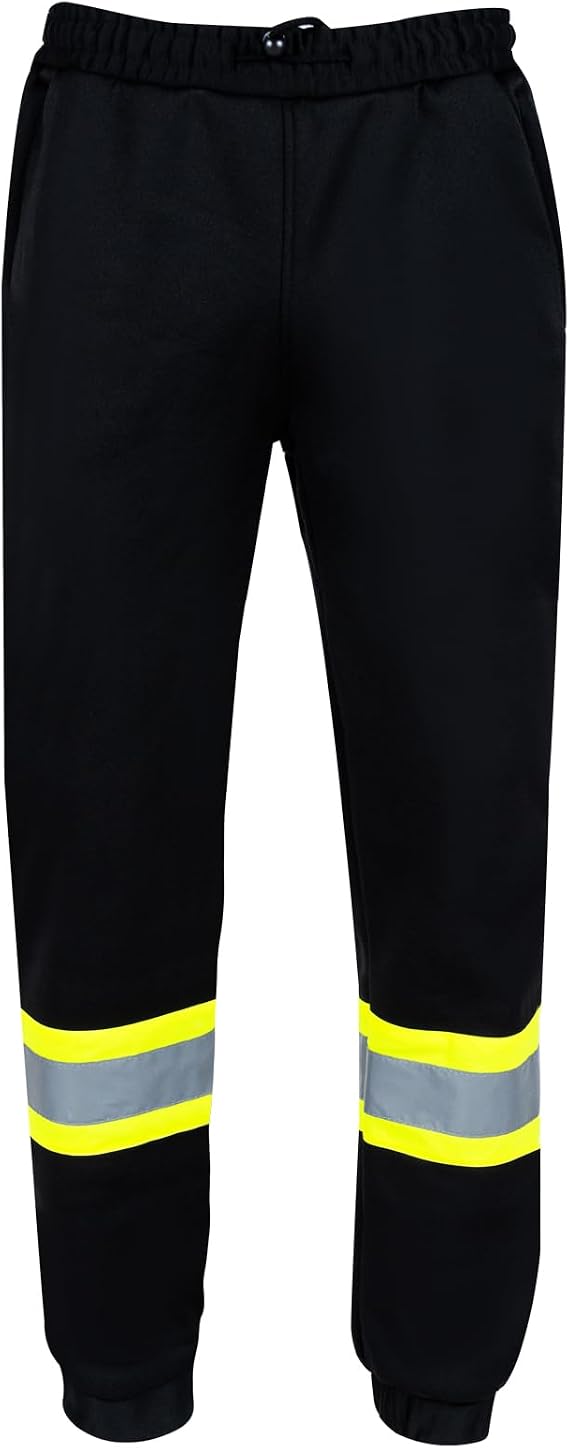 VENDACE Hi Vis Safety Sweatpants for Men Reflective High Visibility Winter Construction Work Pants Class E