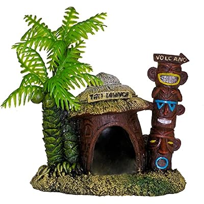 Blue Ribbon 006062 Exotic Environments Betta Hut with Palm Tree, B00FKVFK6I, Multi
