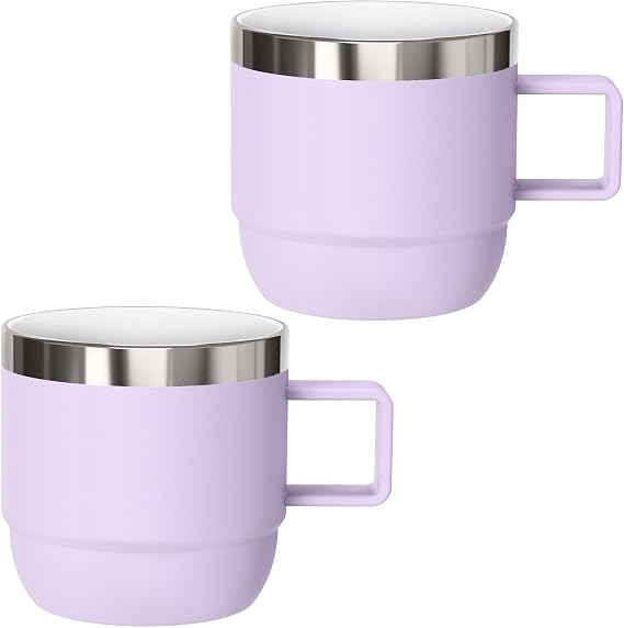 6 oz Small Espresso Mug, Ceramic-Lining, 18/8 Stainless Steel