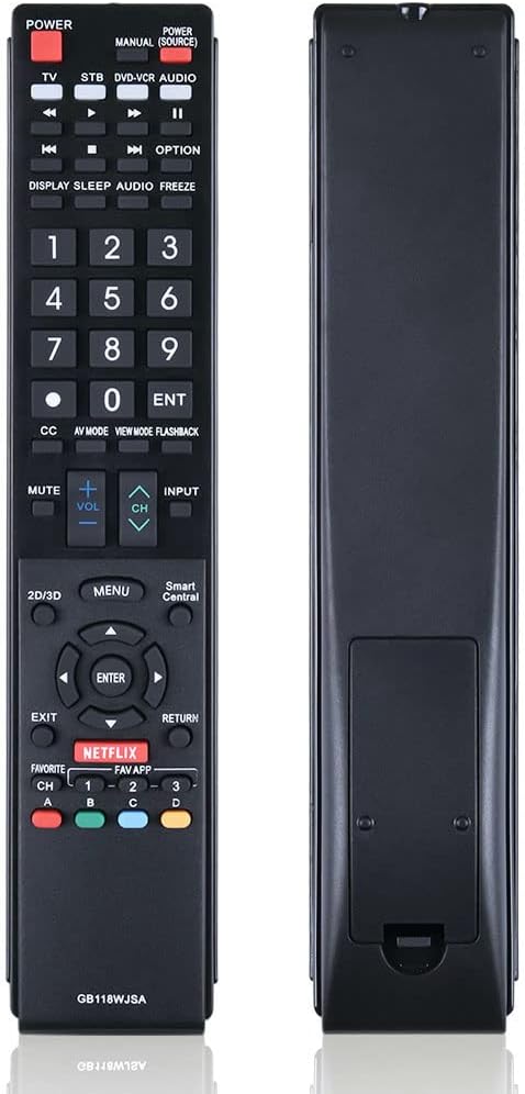 Replacement Remote Control Universal for Sharp LC-60LE650U LC-60LE750U LC-70C6500U Aquos Smart LED 3D HDTV