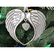 Christmas Ornaments Your Wings were Ready But My Heart was Not Ornament for Christmas Tree - Double Sided Angel Wing Memorial Ornament for Loss of Loved One - Luxurious Silk Ribbon