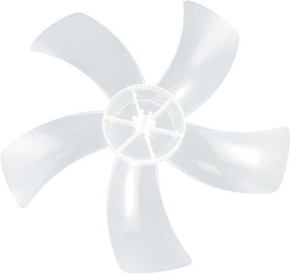 12 Inch Fan Blade Replacement Part Five Leaves Plastic Propeller With Nut Cover For Standing Pedestal Desk Electric Fan Home Appliance Accessory 280Mm Diameter Black White(White)