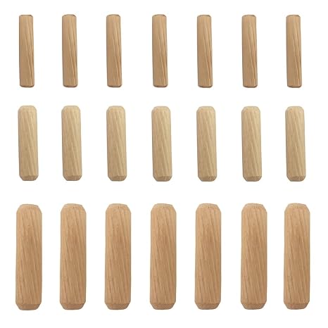 Medsuo 21PCS Wooden Dowels Assorted, Wood Pegs for Shelves, 1/4 5/16 3/8 in