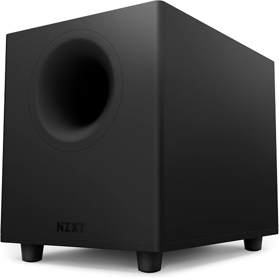 NZXT Relay PC Gaming Subwoofer - AP-SUB80-US - Deep, Powerful Bass - Compact Design - 140 Watts - Down-Firing 6.5" Driver - Crossover & Phase Control - Black