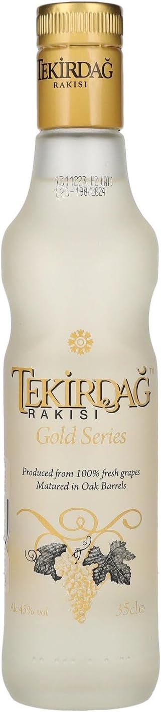 Tekirdağ Rakısı Altın Seri 35cl │ 45% Vol │ Made from 100% Fresh Grapes │ Aged in Oak Barrels │ Aniseed Aromatic Signature Gold Tone │ Award Winning │ Made in Turquoise