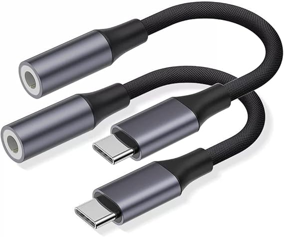 Mepsies USB C to 3.5mm Headphone Jack Adapter (2 Pack) | USB Type C to Aux Audio Dongle Earphone Adaptor, Compatible with iPhone 17/16/15, Samsung Galaxy S25 S24 S23 S22 A73 and More
