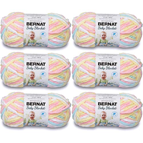 BERNAT Baby Blanket Yarn, 3.5oz, 6-PACK Pitter Patter
