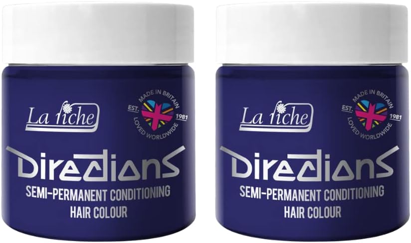 2x La Riche Directions Semi-Permanent Hair Color 100ml Tub - Midnight Blue
