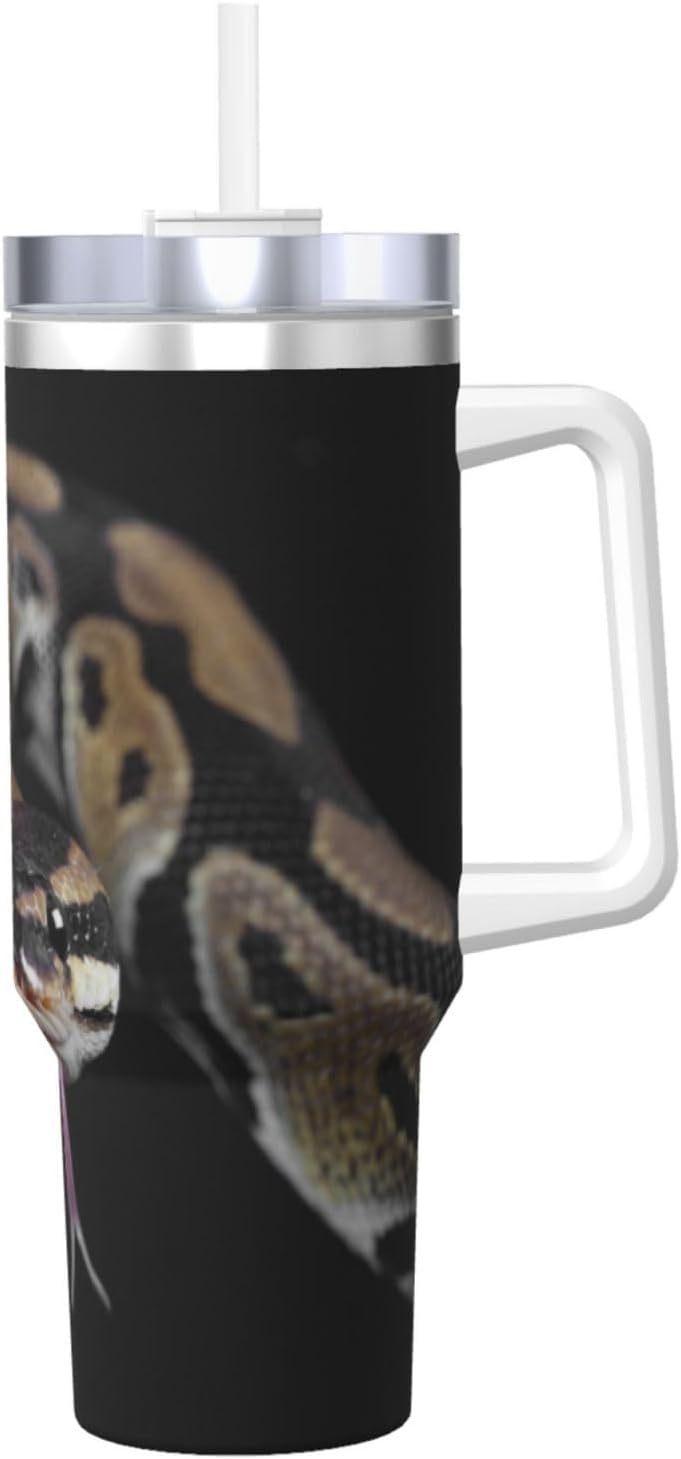 Python Snake,40OZ Ice Bully Cup with Handle Stainless Steel Mug Water Bottle