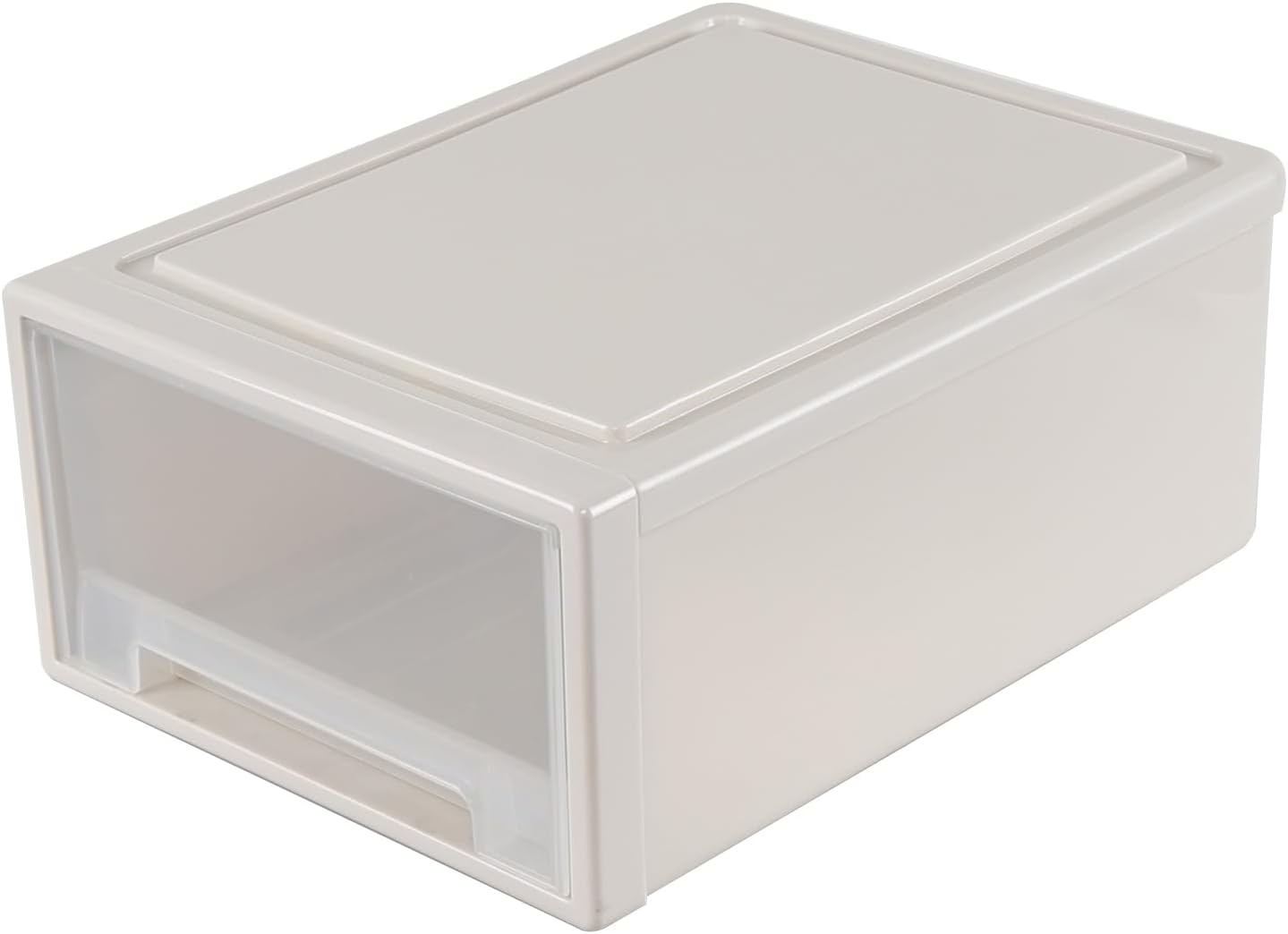 18 L Desktop Storage Drawer, 1 Pack, Plastic Organiser Drawer Unit, Beige