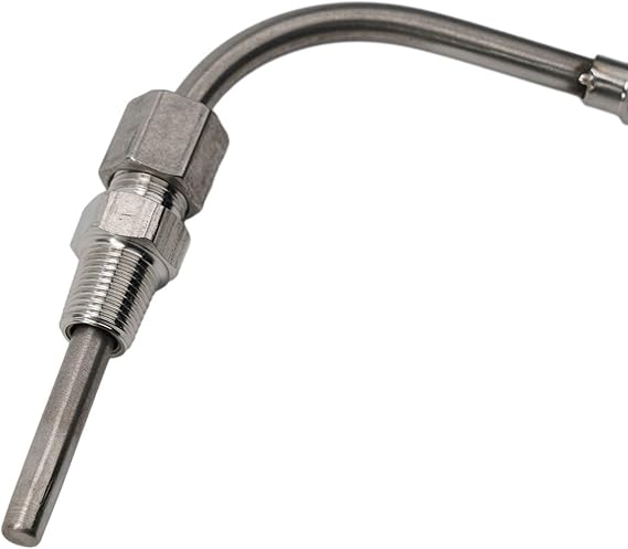 K Type Thermocouple Probe, 1/8 NPT Threaded Stainless Steel Exhaust Gas Temperature Sensor, Ungrounded High Heat EGT Probe for Automotive, 0-1200C