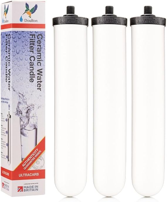 Doulton W9123053 10" UltraCarb Authentic Drinking Water Ceramic Replacement Candle Element Filter 9501 White NSF Certified BSP Thread