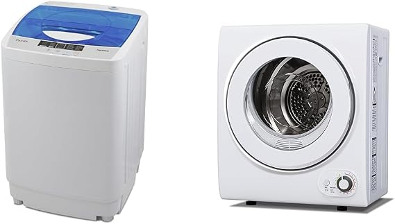 Panda 10 LBS Portable Washing Machine Bundle with Euhomy 1.5 Cu Ft 850W Portable Clothes Dryer