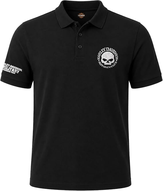 Harley-Davidson Military, Overseas Tour, Exclusive H-D Licensed Classic Men's 3-Button Polo, Willie G