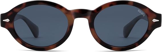 SOJOS Retro Oval Polarized Sunglasses for Women Men SJ2630