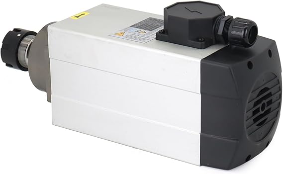 Spindle 4.5KW 6KW Air Cooled Spindle Motor, 380V 220V 18000rpm 300HZ (Color : with Base, Size : 6KW 380V)