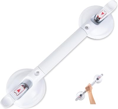 19inch Upgrade Suction Shower Grab Bar, Portable Shower Handle Bar Suction Grip Bar Bathtub Handle with Strong Hold Suction Cup Fitting and Rapid Release for BathroomMax Capacity :300lb