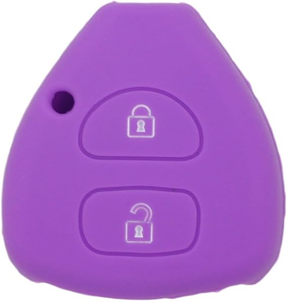 Silicone Cover Protector Case Holder Skin Jacket Compatible with TOYOTA 2 Button Remote Key Fob CV9406 Purple