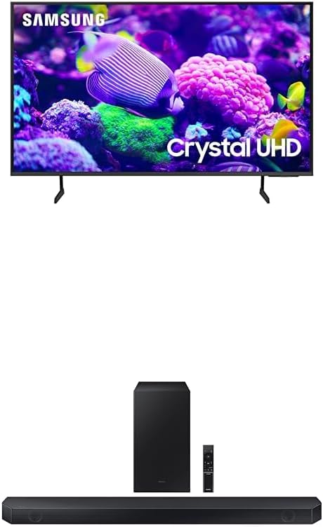 SAMSUNG 75-Inch Class Crystal UHD 4K DU7200 Series HDR Smart TV (UN75DU7200, 2024 Model) with 3.1.2ch Dolby Atmos Soundbar