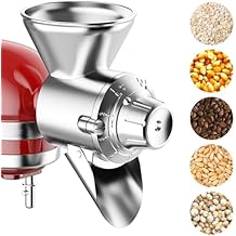 Grain Mill Attachment for Kitchenaid Stand Mixer, 9 Levels Flour Mill, Grain Mill for Flour, Fit for Non-Oily Dry Grain Corn, Coffee Bean Grinder, Oats, Millet, Wheat
