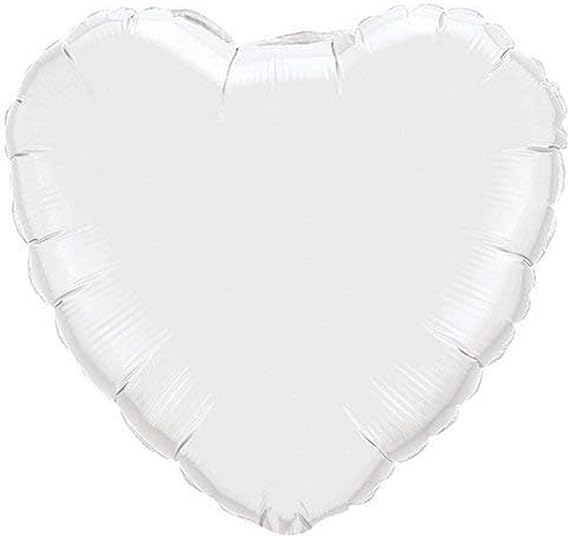 Qualatex 23762 Heart - White Latex Balloons, 18", White, Pack of 1