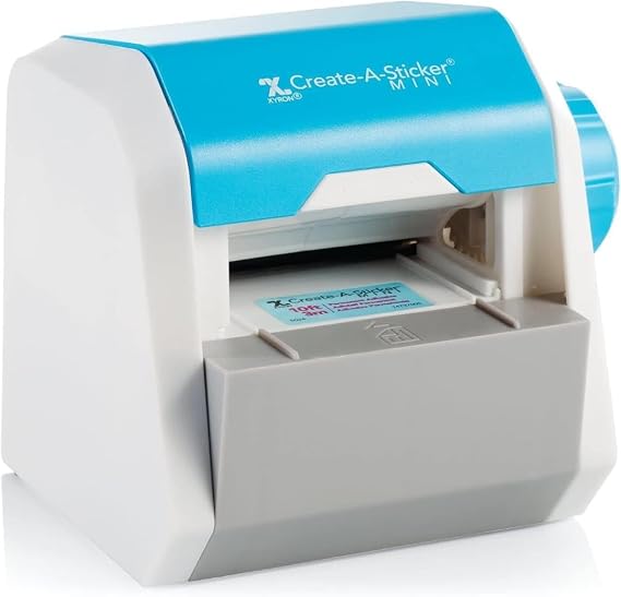 Xyron Create-A-Sticker, Mini, 2.5 Sticker and Label Maker Machine, Portable, Includes Permanent Adhesive, Pre-Loaded (XRN250-CFTEN)